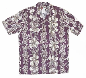 Hilo Hattie Vintage hergestellt in den USA Baumwollmischung Blumenmuster Hawaiihemd Herren Medium - Bild 1 von 3