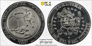 México 1970 Medalla Copa Mundial Tonatiuh Sun Deity PCGS MS64 Suela Top Pop - Imagen 1 de 3