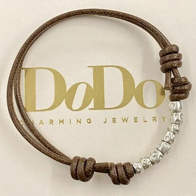 Dodo Pomellato Bracciale Unisex Marrone Granelli Argento 100% Originali - Immagine 1 di 3