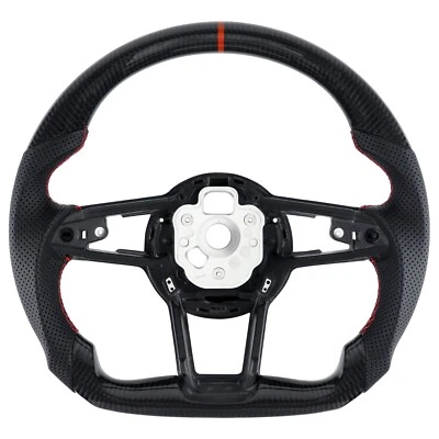 Volante de fibra de carbono real para Audi TT y TTRS y R8 2016-2023 en stock Foto 1 de 4