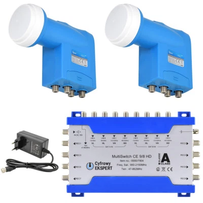 TechniSat Multischalter 9/8 Digital SAT  2 Opticum Quattro LNB ► 8 Teilnehmer HD - Bild 1 von 4