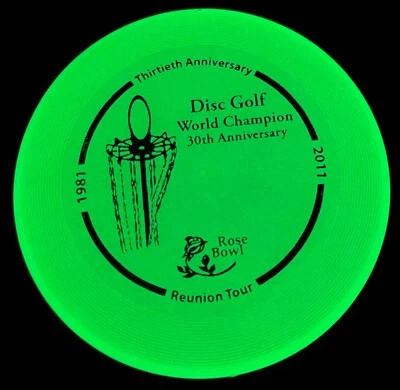 GLOW MINI Disc Golf Frisbee (Rose Bowl) Champion (Free Innova Pin) Wham-O #828 - Image 1 of 4