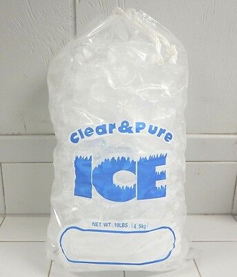 Clear & Pure Ice 8 Lb Drawstring Ice Bags *100 Count Lot* Free Shipping • 18.98$