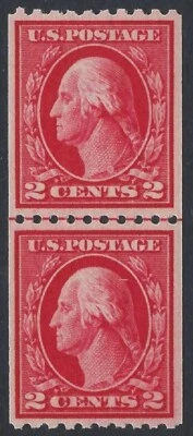 US Scott # 442 - Line Pair - Mint OG NH - Crowe Graded 85 & PF Certs       (P22) - Image 1 of 4