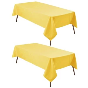 Yellow Square Tablecloth 2 Pieces 54 x 54 Inch Spillproof Waterproof - Picture 1 of 6
