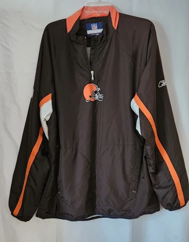 Cleveland Browns NFL Sideline Quarter-Zip Windbreaker Pullover XL Pockets Cover
