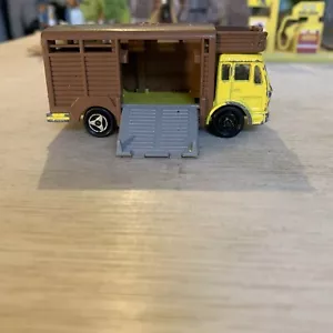 Vintage 1980s Majorette Mercedes Cattle Truck NO.213/254 Yellow Side Opens - Picture 1 of 8