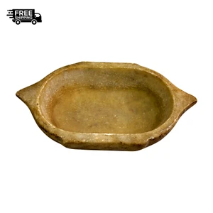 Vintage Rare Marble Stone Hand-Carved Boat-Shaped Mortar (Kharal), Spice Grinder - Picture 1 of 17