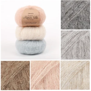 Drops Brushed Alpaca Silk - Mulberry Silk and Baby Alpaca Blend Aran Yarn 25gr - Picture 1 of 17