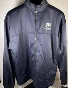 USA Olympic Committee Sweatshirt Zip Up Jacket Black Size XXL Olympics - Picture 1 of 5