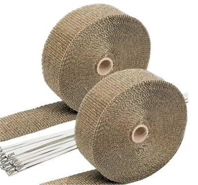 2x15m Titan-Hitzeschutzband Auspuffband Bis 1400° Motorrad Hitzeschutz Krümmer - Bild 1 von 4