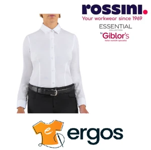 GIBLOR'S Camicia AURORA da Lavoro Bianca da Donna Manica Lunga Classica Q1NX0167 - Picture 1 of 3