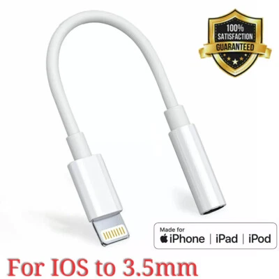Headphone Adapter iPhone to 3.5mm Jack Aux For iPhone 14 13 12 Pro 11 X 8 7 Plus - Image 1 of 4