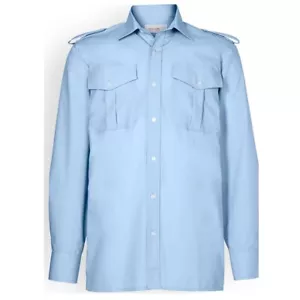 Boys Security Pilot Shirt Uniform Mens Epaulettes Workwear Youth - Picture 1 of 2
