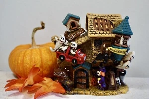 Vintage Spooky Hollow HAUNTED HOUSE Ghost & Witch Village House, No Light - Bild 1 von 8