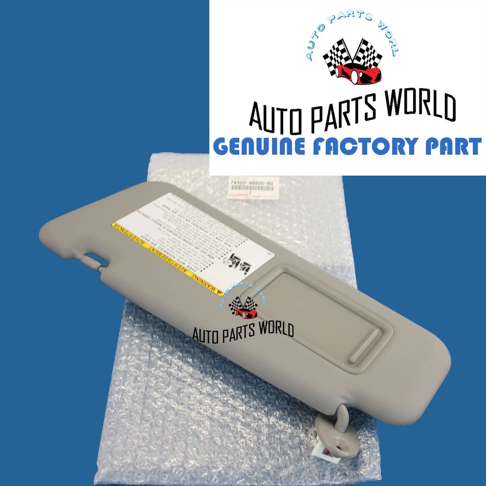 2011-2013 Toyota Highlander Drivers Side Grey Sun Visor OEM Part 7432048500B0