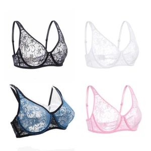 Ladies Bras Large Band Brassiere Transgender Sexy Lingerie Lace Bra Underwear BH - Picture 1 of 18
