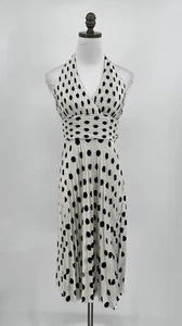 Betsey Johnson Vintage weiß schwarz gepunktet Neckholder Kleid Gr. 4 - Bild 1 von 8