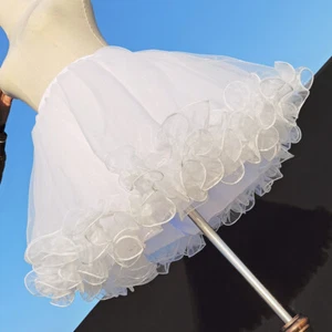 Women Ruffle Organza Mesh Petticoat Crinoline Underskirt Tutu Skirt Cosplay - Picture 1 of 12