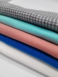 Remnant Scrap Bag 5 Pieces 100% Irish linen Crafting Fabric QF41 sHADES - Picture 1 of 8