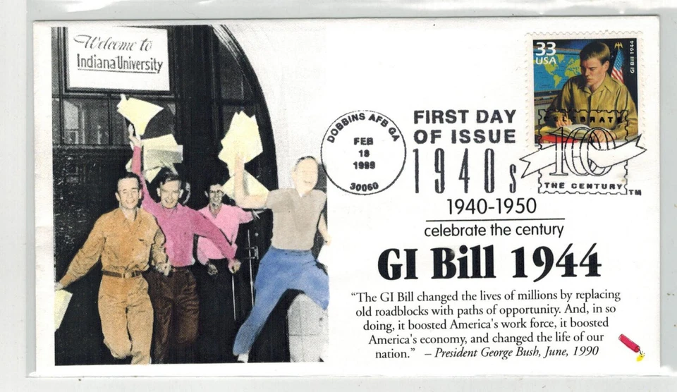 DYNAMITE HANDPAINTED TINTED CELEBRATE CENTURY 1940s PATRIOTIC SOLDIERS G I BILL - Image 1 of 1