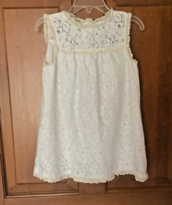 Size 5  Heirloom Polly Flinders  Sleeveless White Lace Dress - Picture 1 of 5