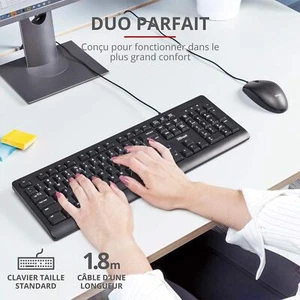 Taro USB-Tastatur und Maus-Set Französisches AZERTY-Layout - Bild 1 von 6