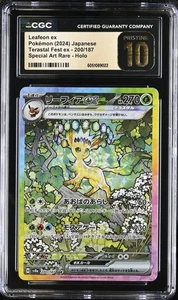 Pokemon Leafeon EX SAR 200/187 SV8a Terastal Festival Japanese CGC Pristine 10 - Picture 1 of 2