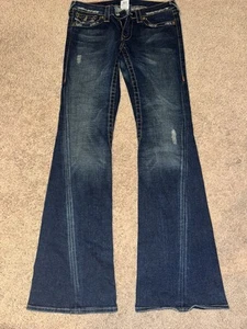Y2K Vintage True Religion World Tour Joey Twisted Seam Flare Jeans Womens Sz 29* - Picture 1 of 13