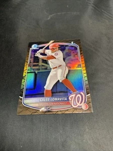 2025 1st Bowman Chrome Prospect #BCP-120 Caleb Lomavita Gold Reptilian Refractor - Picture 1 of 2