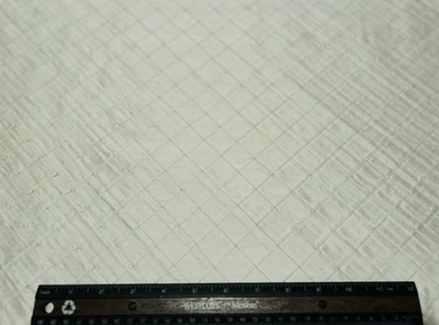 White/Offwhite Diamond Pintuck Dupioni Shantung 100% Silk, 48"W (EB-806AA) - Image 1 of 3