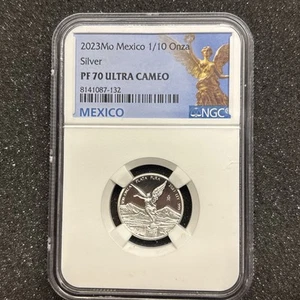 2023 Proof Silver Mexican Libertad Onza 1/10 oz NGC PF70 UC Mexico Label - Picture 1 of 6