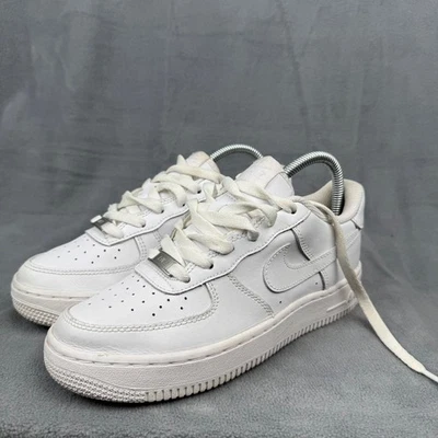 Nike Air Force 1 Low White Leather Sneakers Youth Size 5Y DH2920 111 - Image 1 of 4