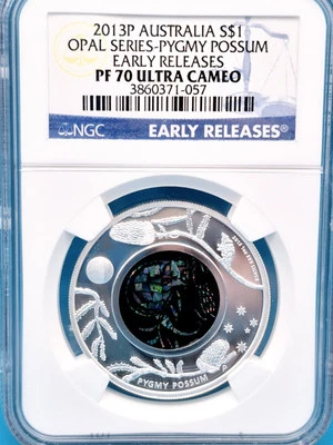 2013-P Australia Silver $1 Opal Series - Pygmy Possum - NGC PF70 Ultra Cameo - Image 1 of 4