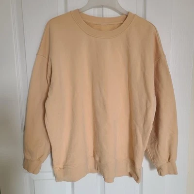 Lululemon女式完美超大Terry Crew运动衫米色 — 第 1/4 张图片