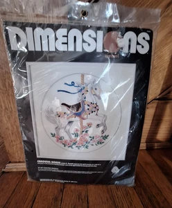 NOS Dimensions Crewel Style Embroidery Kit 1345 Carousel Horse 1988 Retired - Bild 1 von 5