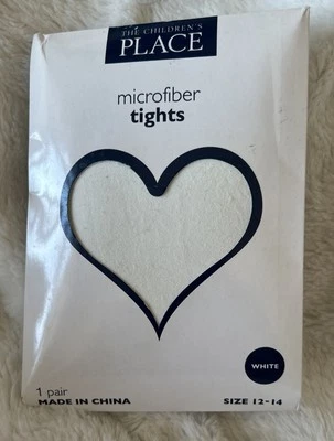 NEW Children's Place Solid  White Microfiber Tights Size  12-14 ( 75-100 pds) - Image 1 of 4
