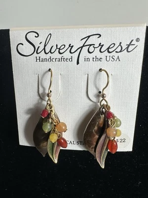 Silver Forest Jewelry Fall Cascading Beads Dangle Earrings New Surgical Steel - Image 1 of 4
