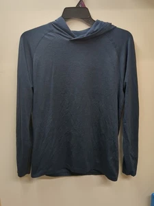 Lululemon Shirt Men Medium Blue Metal Vent Tech Hoodie Pullover Live In Practice - Picture 1 of 11