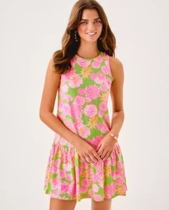 NEW Lilly Pulitzer Edita Stretch Shift Dress Color: Onyx Lots To Spot Engineere! - Picture 1 of 6