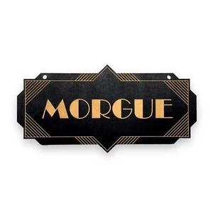 Morgue - Black - CUSTOM - Halloween Door Sign - Picture 1 of 11
