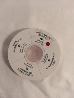 Stampin Up Stitched Grosgrain Ribbon, 1/4" (one quarter inch), gently used - Image 1 of 3