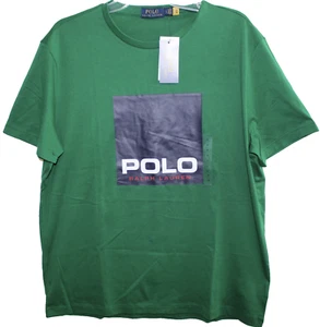 Polo Ralph Lauren Para Hombres Verde Azul Cuello Redondo Algodón Camiseta Nueva Con Etiquetas Talla XL - Imagen 1 de 3