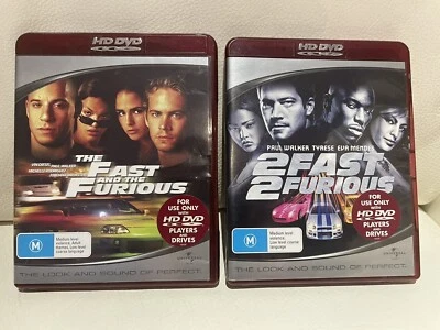 Fast & Furious + 2 Fast 2 Furious HD DVDs, Action Movies Paul Walker Vin Diesel - Image 1 of 4