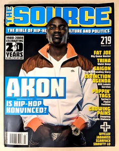 The Source Magazine #219 March 2008 Akon Fat Joe Trina Saigon Tags Pains Wyclef - Picture 1 of 3