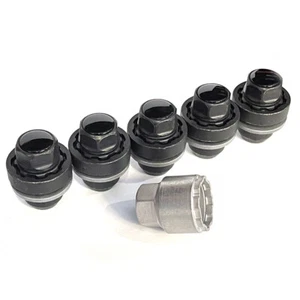 5 x Genuine Land Rover Locking Wheel Nuts 14x1.50 Black LAND ROVER DEFENDER 110 - Picture 1 of 5