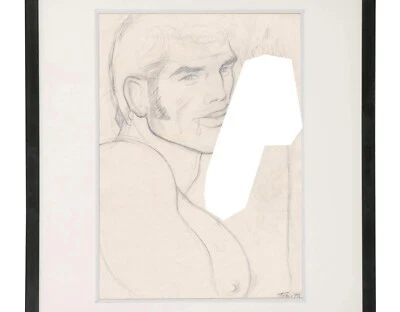 Tom of Finland Cuero Homoerótico Hombre Dibujo Gay Desnudo Retrato Cuero Muscular Foto 1 de 2