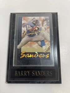 Barry Sanders Card In Wood Plaque - Picture 1 of 4
