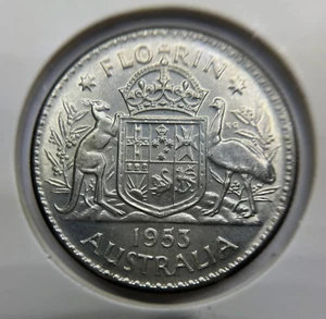 1953 Florin Coin - GEM Choice Uncirculated Lustre - Elizabeth Silver Predecimal - Picture 1 of 2