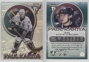 2000-01 Pacific Private Stock Titanium Premiere Date /185 Paul Kariya #1 HOF